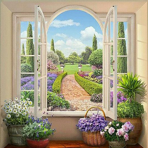 View To The Garden (50 x 50 actual picture size)