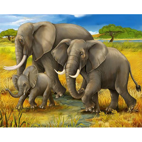 Elephant Family (40 x 50 actual picture size)